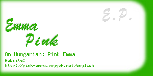 emma pink business card